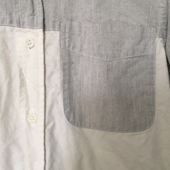 J Crew Men’s Gray and White Colorblock Shirt - Picture 3 of 4
